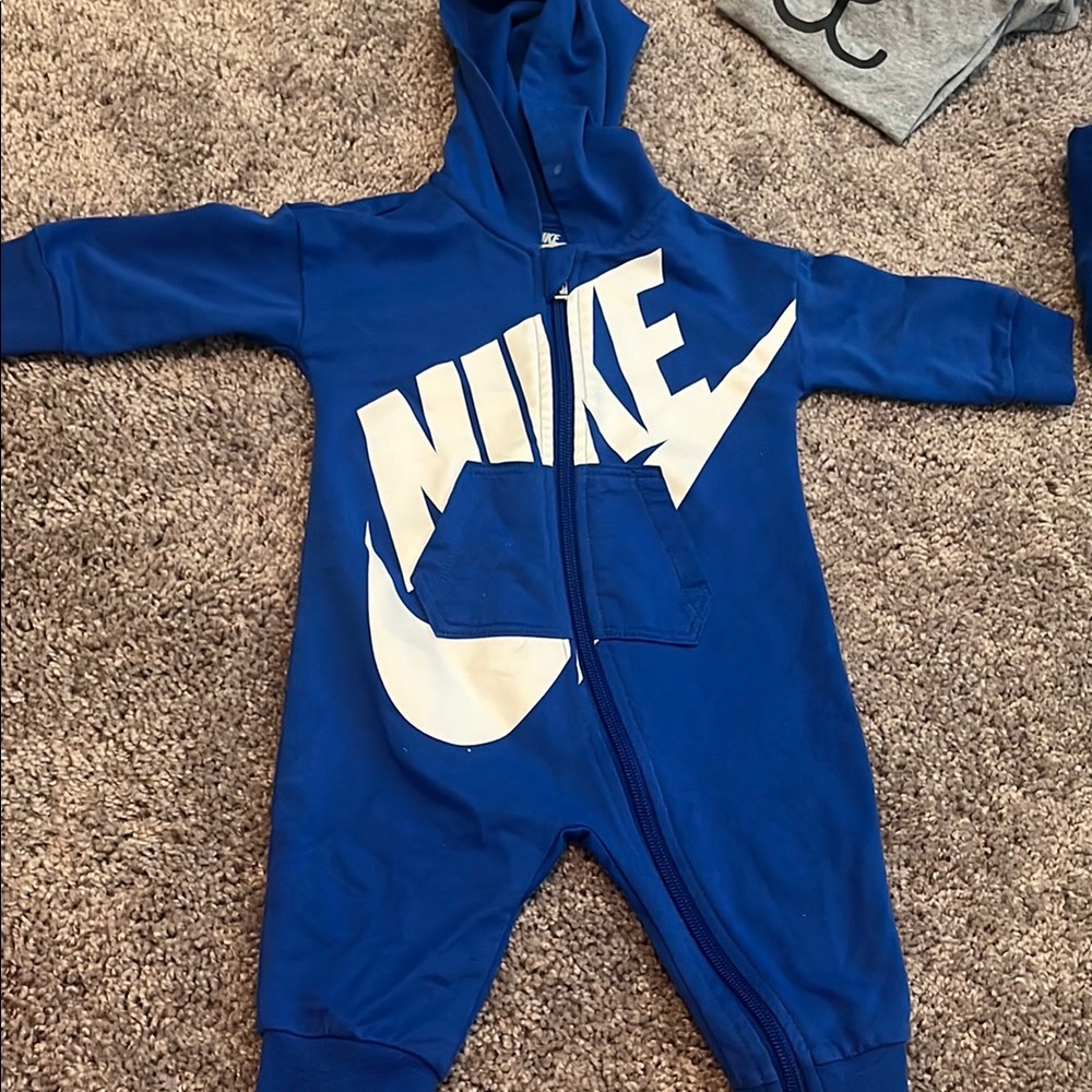 Nike Blue and White jump suit One Piece with Hood